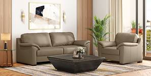 Farina Half Leather Sofa (Dark Truffle Italian Leather)