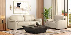 Farina Half Leather Sofa (Creme Fraiche Italian Leather)