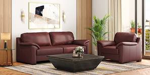 Farina Half Leather Sofa (Bordeaux Italian Leather)