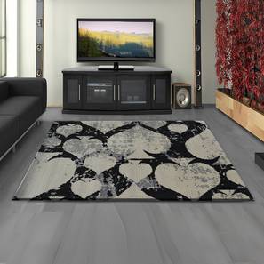 Carpet Gifting Corner Design Black Contemporary Machine Made Polyester 2 X 5 Feet Carpet