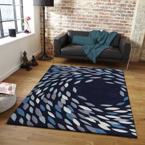 Carpet Collections Design Blue Contemporary Hand Tufted Wool 3 X 5 Feet Carpet