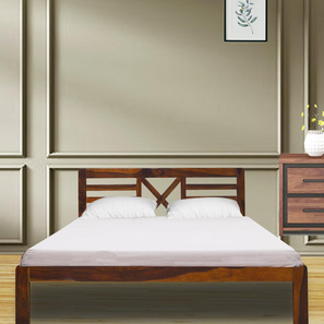 Queen Beds Without Storage Design Regal Retreat Solid Wood Queen Size Bed in Provincial Teak Finish