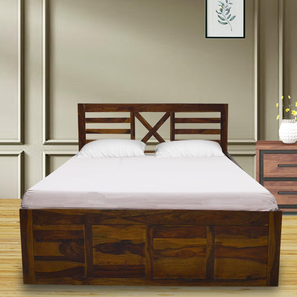globally indian Dreamweaver Solid Wood Queen Size Box Storage Bed in Provincial Teak Finish-picture-16