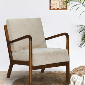 Solitude Accent Chair in Off White Colour