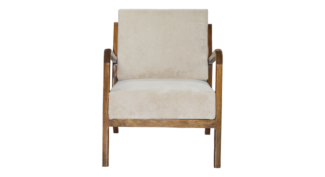 Solitude Accent Chair ( Blue Texture) (Off White) by Urban Ladder - - 