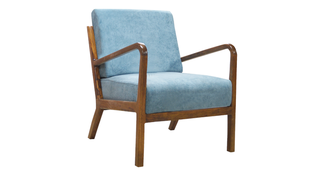 Solitude Accent Chair ( Blue Texture) (Light Blue) by Urban Ladder - - 