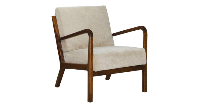 Solitude Accent Chair ( Blue Texture) (Off White) by Urban Ladder - - 