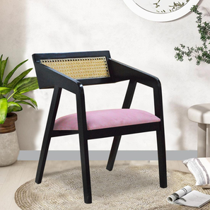 Seating In Gurgaon Design Serene Solid Wood Lounge Chair (Walnut Finish, Pink)