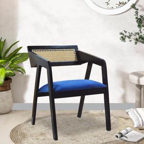 globally indian Serene Solid Wood Lounge Chair In Blue Fabric-picture-12