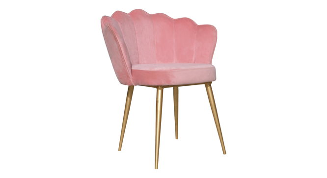 Palatial Elegance Chair (Pink, Golden Finish) by Urban Ladder - - 