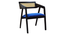Serene Seating(Solid Blue) (Walnut Finish, Black) by Urban Ladder - - 