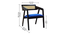 Serene Seating(Solid Blue) (Walnut Finish, Black) by Urban Ladder - - 