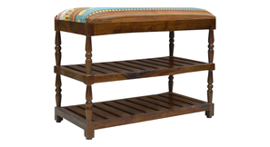 Living Storage In North Goa Design Amber Solid Wood Shoe Rack in Provincial Teak Finish