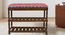 Amber Solid Wood Shoe Rack In Provincial Teak Finish  (Red Aztec Suede Velvet Fabric ) (PROVINCIAL TEAK Finish) by Urban Ladder - - 