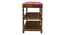 Amber Solid Wood Shoe Rack In Provincial Teak Finish  (Red Aztec Suede Velvet Fabric ) (PROVINCIAL TEAK Finish) by Urban Ladder - - 