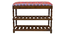 Amber Solid Wood Shoe Rack In Provincial Teak Finish  (Red Aztec Suede Velvet Fabric ) (PROVINCIAL TEAK Finish) by Urban Ladder - - 