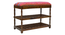 Amber Solid Wood Shoe Rack In Provincial Teak Finish  (Red Aztec Suede Velvet Fabric ) (PROVINCIAL TEAK Finish) by Urban Ladder - - 
