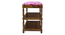 Amber Solid Wood Shoe Rack In Provincial Teak Finish  (Pink Quatrefoil Suede Velvet Fabric ) (PROVINCIAL TEAK Finish) by Urban Ladder - - 