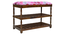 Amber Solid Wood Shoe Rack In Provincial Teak Finish  (Pink Quatrefoil Suede Velvet Fabric ) (PROVINCIAL TEAK Finish) by Urban Ladder - - 