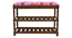 Amber Solid Wood Shoe Rack In Provincial Teak Finish  (Pink Quatrefoil Suede Velvet Fabric ) (PROVINCIAL TEAK Finish) by Urban Ladder - - 