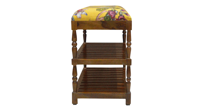 Amber Solid Wood Shoe Rack In Provincial Teak Finish in Yellow Floral Print (PROVINCIAL TEAK Finish) by Urban Ladder - - 