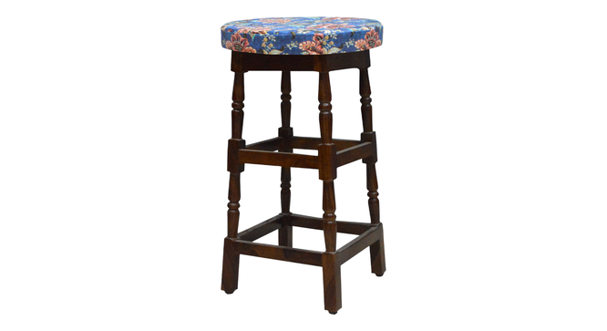 Bistro Boost Stool (Blue flower) (Blue) by Urban Ladder - - 