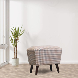 Ottomans In Chennai Design Classic Plush Puff (Brown & Gray) (Multi)