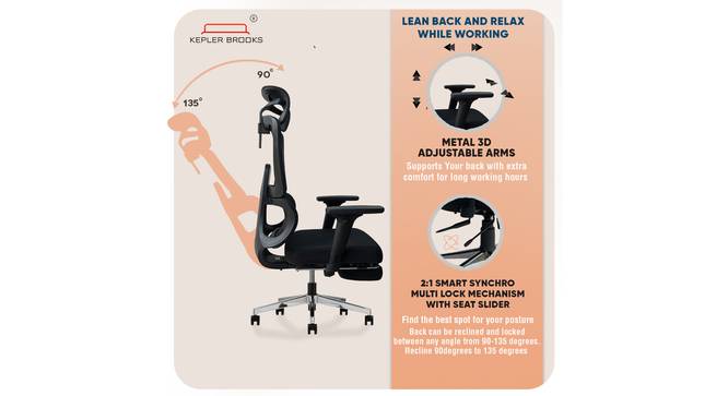 Imperia Pro Study Chair (Black) by Urban Ladder - Design 1 - 
