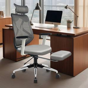 Marvel Pro Mesh Study Chair With Headrest in White Grey Colour-image-16