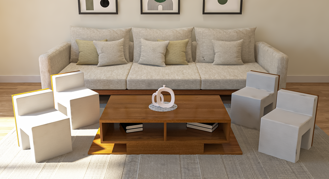 Puzzle Center Table (Brown Finish) by Urban Ladder - - 953401