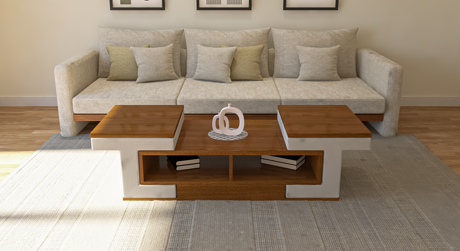 Puzzle Center Table (Brown Finish) by Urban Ladder - - 953407