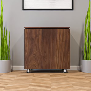 Partypro Engineered Wood Bar Cabinet in Dark Walnut Finish