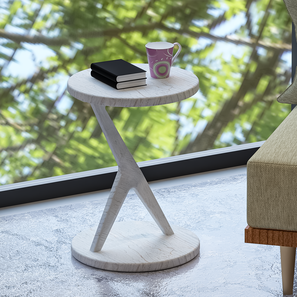 the one design studio Slimline Chic Round Solid Wood Coffee Table in White Finish-picture-13