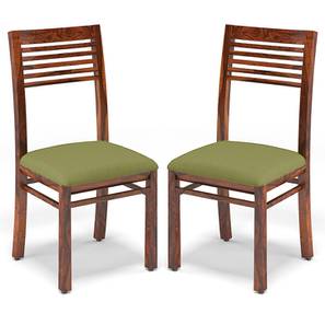 Zella Solid Wood Dining Chair set of in Teak Finish