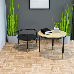 Anywhere Table Round Engineered Wood Coffee Table in Black Finish-image-44