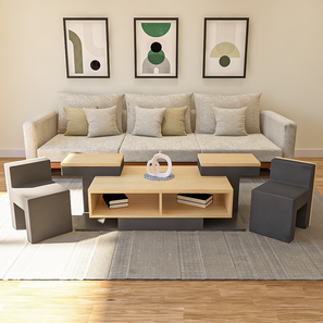 Puzzle Perch Rectangular Engineered Wood Coffee Table in Brown Finish-image-15