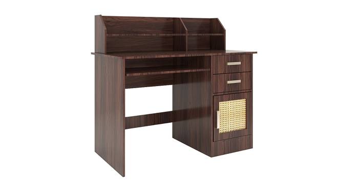 Shamon Study Table (Rattan Door) (Walnut Finish) by Urban Ladder - Design 1 - 