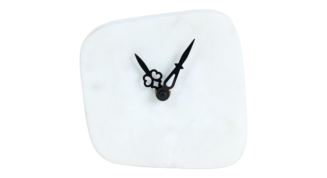 Embellishing Marble Table Clock (White) by Urban Ladder - Design 1 - 953584