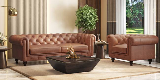 Winchester Luxury Italian Leather Sofa (Cognac Italian Leather) (1-seater Custom Set - Sofas, None Standard Set - Sofas, Regular Sofa Size, Regular Sofa Type, Leather Sofa Material, Cognac Italian Leather)