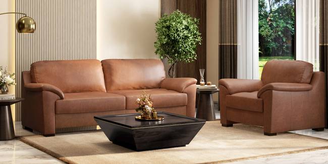 Farina Luxury Italian Leather Sofa (Cognac Italian Leather) (1-seater Custom Set - Sofas, None Standard Set - Sofas, Regular Sofa Size, Regular Sofa Type, Leather Sofa Material, Cognac Italian Leather)