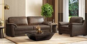 Farina Luxury Italian Leather Sofa (French Roast Italian Leather)