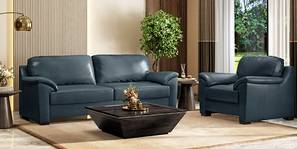 Farina Luxury Italian Leather Sofa (Aegean Sea Italian Leather)