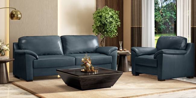 Farina Luxury Italian Leather Sofa (Aegean Sea Italian Leather) (1-seater Custom Set - Sofas, None Standard Set - Sofas, Regular Sofa Size, Regular Sofa Type, Leather Sofa Material, Aegean Sea Italian Leather)