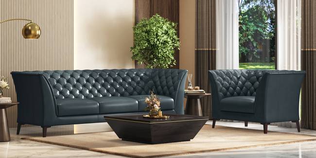 Weston Luxury Italian Leather Sofa (Aegean Sea Italian Leather) (1-seater Custom Set - Sofas, None Standard Set - Sofas, Regular Sofa Size, Regular Sofa Type, Leather Sofa Material, Aegean Sea Italian Leather)