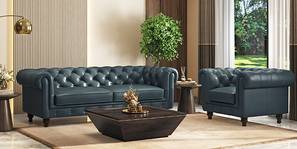 Winchester Luxury Italian Leather Sofa (Aegean Sea Italian Leather)