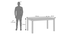 Floyd Dining Table, Glass Top, Finish - Teak (Teak Finish) by Urban Ladder - Dimension - 954196