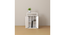 Ren Engwitheered Wood Bedside Table with White (White Finish) by Urban Ladder - - 954956