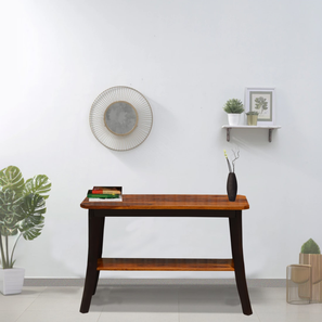 Fenna Solid Wood Console Table in Walnut Finish