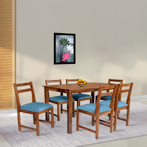 All 6 Seater Dining Table Sets Design olly solid wood  6 seater Dining table in  Provincial Teak (PROVINCIAL TEAK Finish)