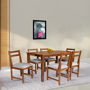 Dining Set In Visakhapatnam Design yaira solid wood  6 seater Dining table in  Provincial Teak (PROVINCIAL TEAK Finish)